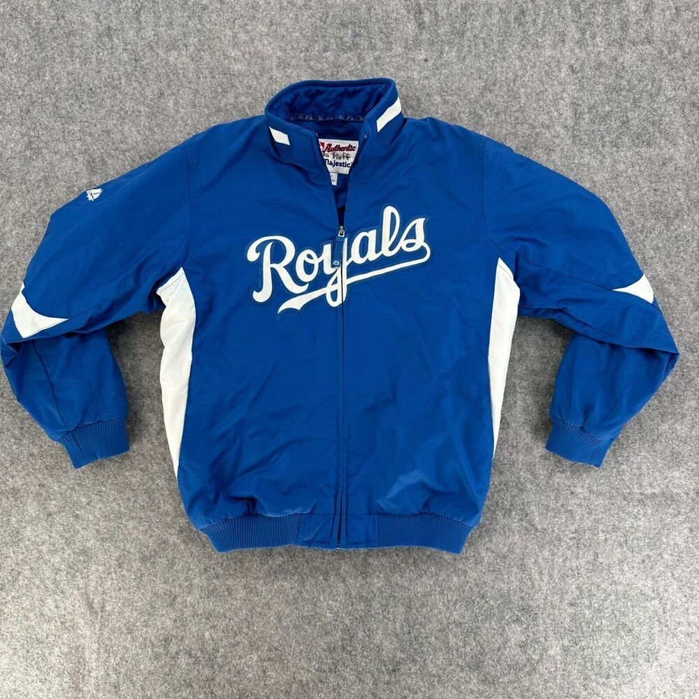 Kansas City Royals Majestic Authentic Dugout Jacket Full Zip Size L Insulated